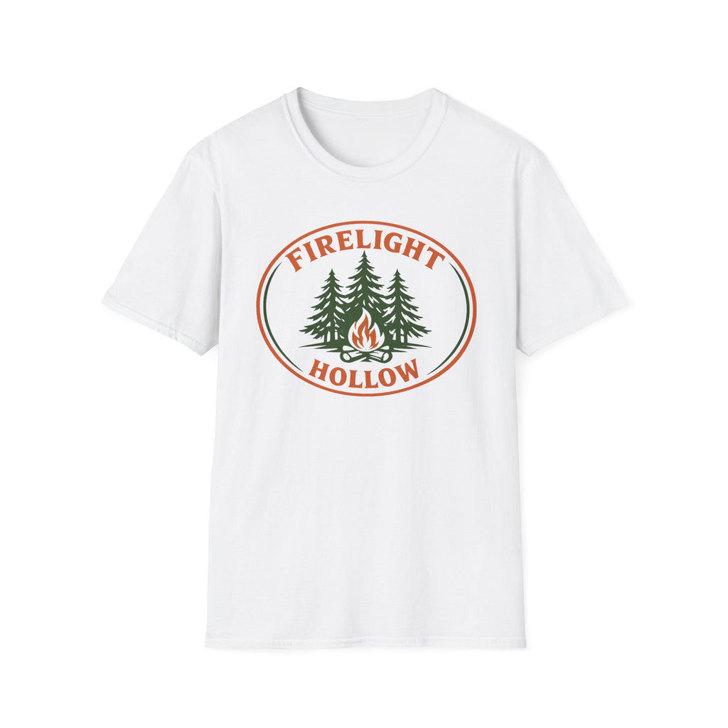 Firelight Hollow T-Shirt - Campfire Forest Graphic Tee