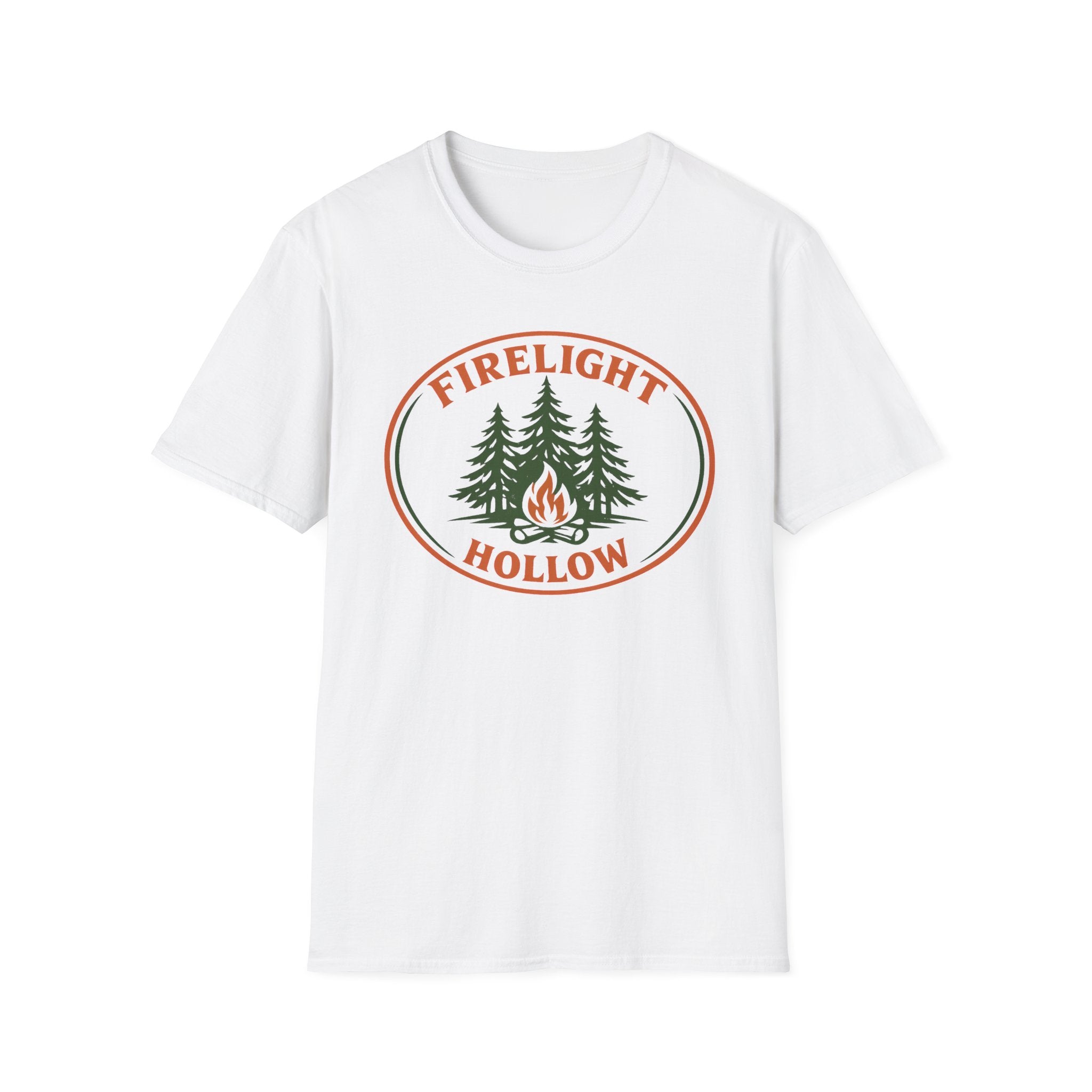 Firelight Hollow T-Shirt - Campfire Forest Graphic Tee