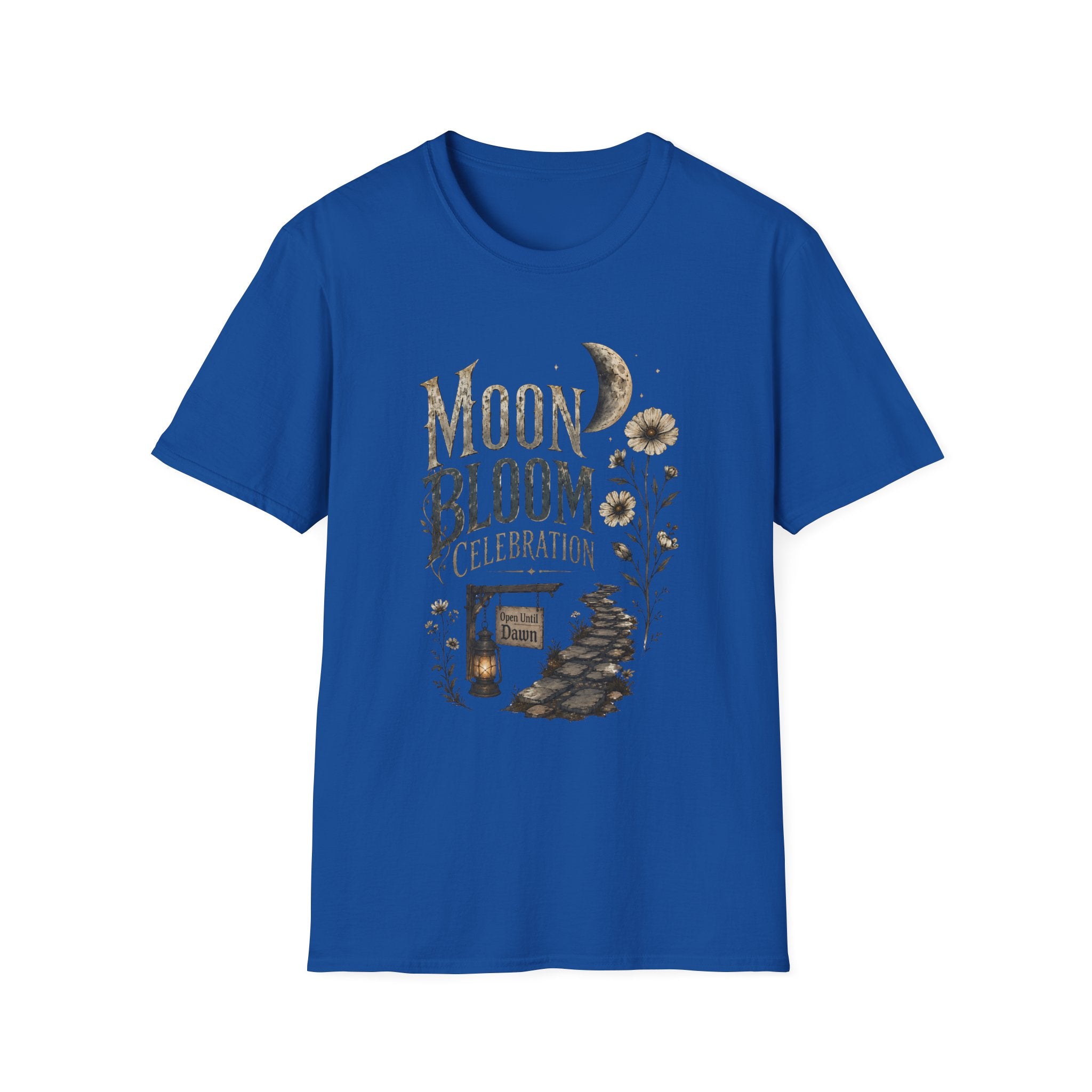 Moon Bloom Celebration T-Shirt - Celestial Floral Tee