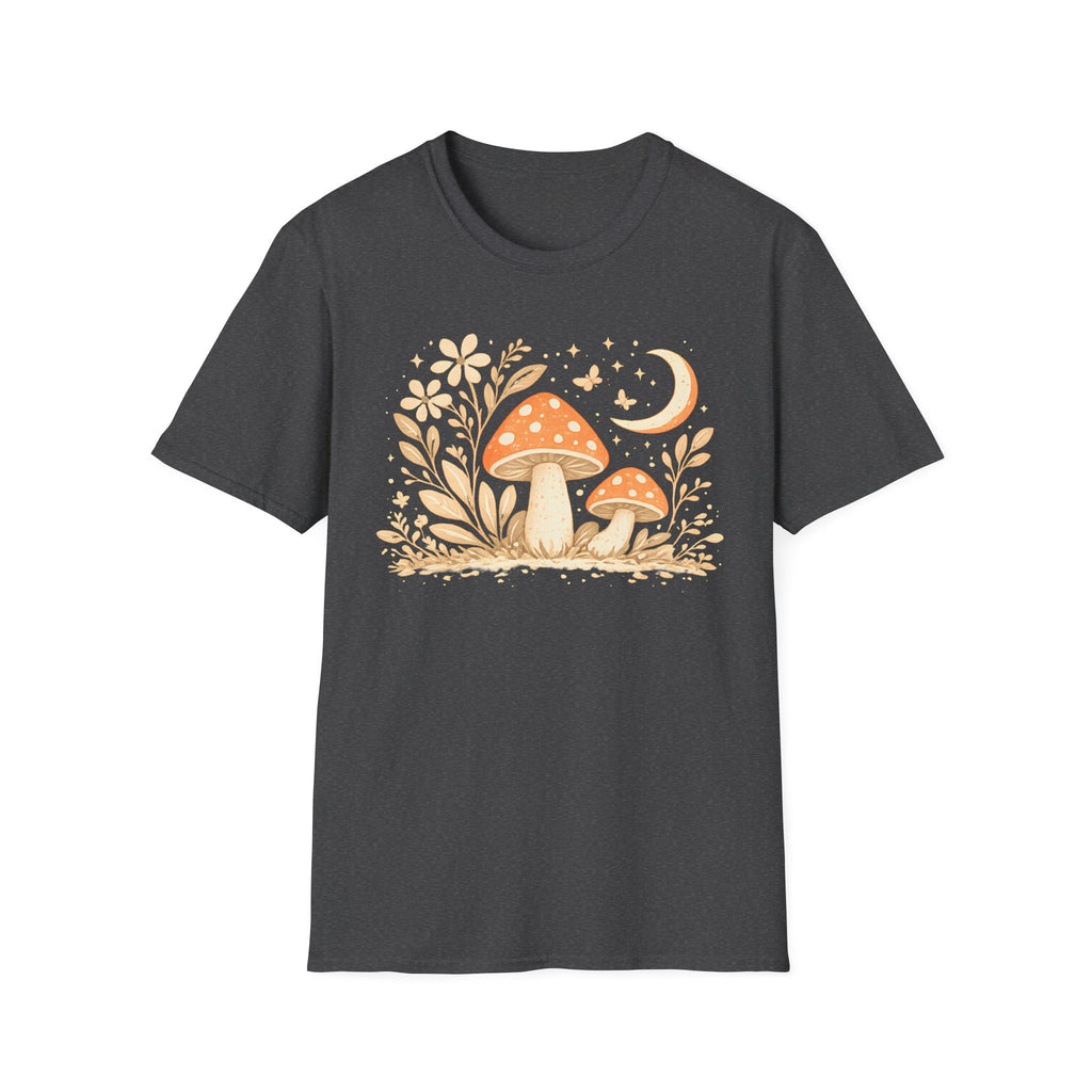 Whimsical Mushroom Moon T-Shirt - Forest Graphic Tee