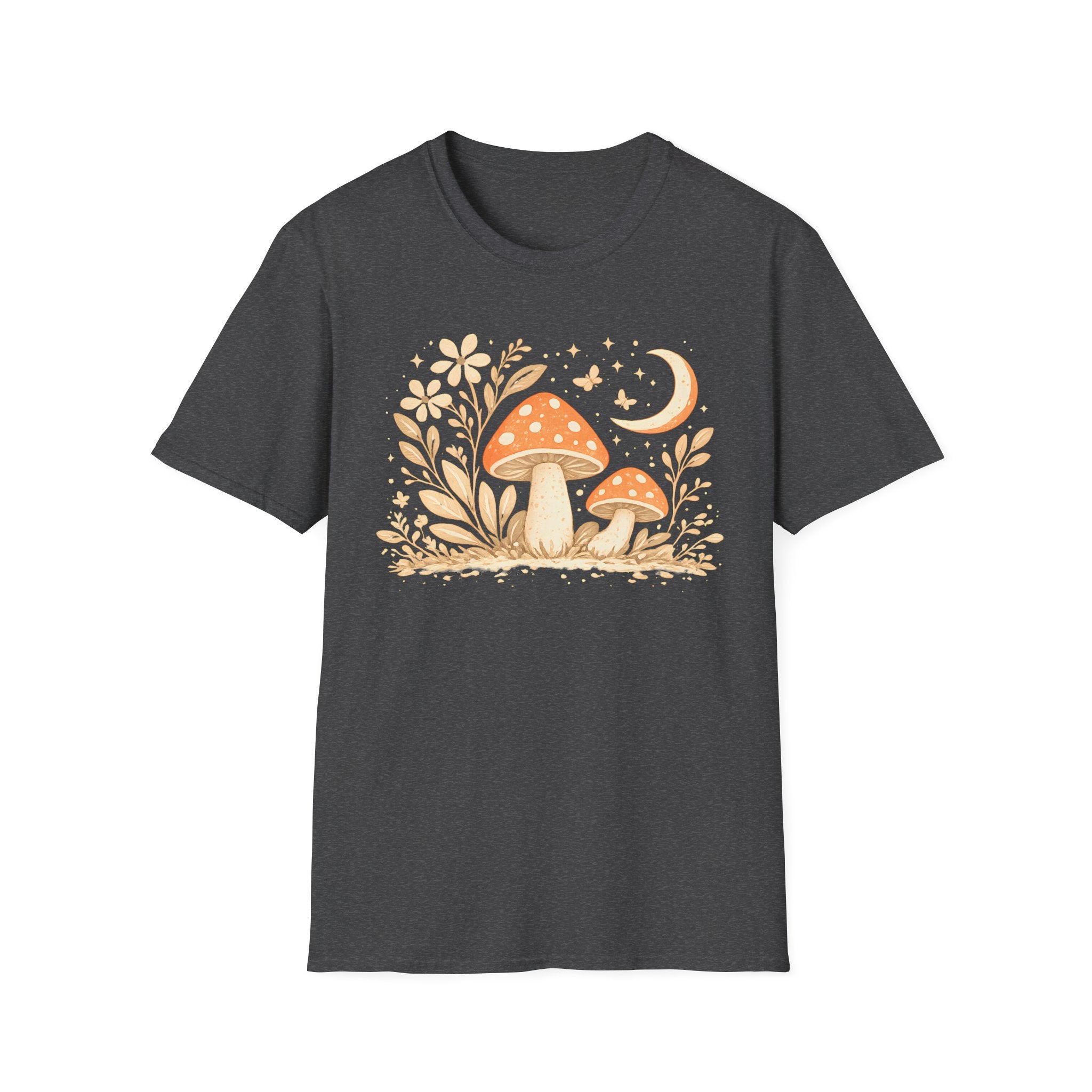 Whimsical Mushroom Moon T-Shirt - Forest Graphic Tee