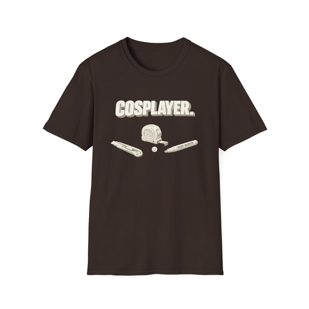 Cosplayer Tools T-Shirt — 'COSPLAYER.' Graphic Tee for Costume Makers & Conventions