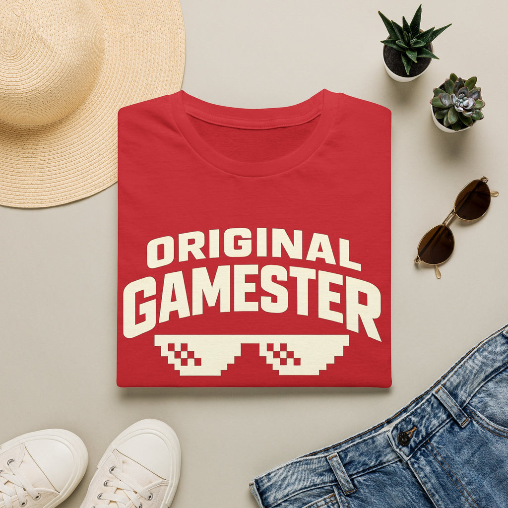 Original Gamester T-Shirt — Retro Pixel Sunglasses Gaming Tee
