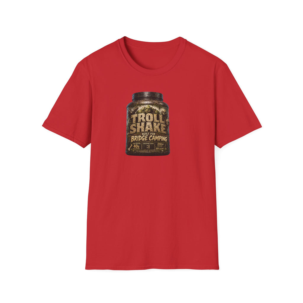 "Troll Shake: Built for Bridge Camping" Vintage Protein Powder Graphic T-Shirt