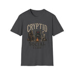 Cryptid Social Club T-Shirt - Bigfoot, Mothman & Alien Retro Graphic Tee