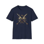 Weird Nerd Glasses Sword Face Graphic T-Shirt