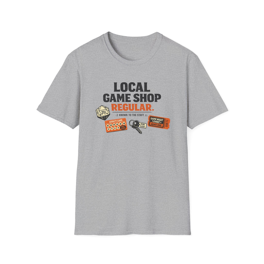 Local Game Shop Regular T‑Shirt — Gamer D20, Loyalty Card & Game Night Design