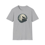 'Stay Wild' Wolf Howling at Moon T‑Shirt - Wilderness Moonlight Graphic Tee