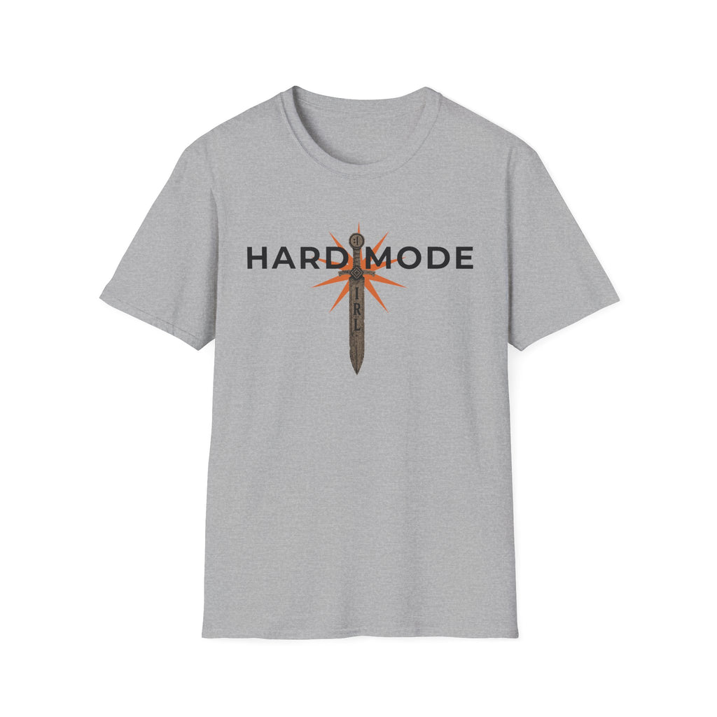 Hard Mode Sword T-Shirt — Gamer RPG Sword Logo Graphic Tee
