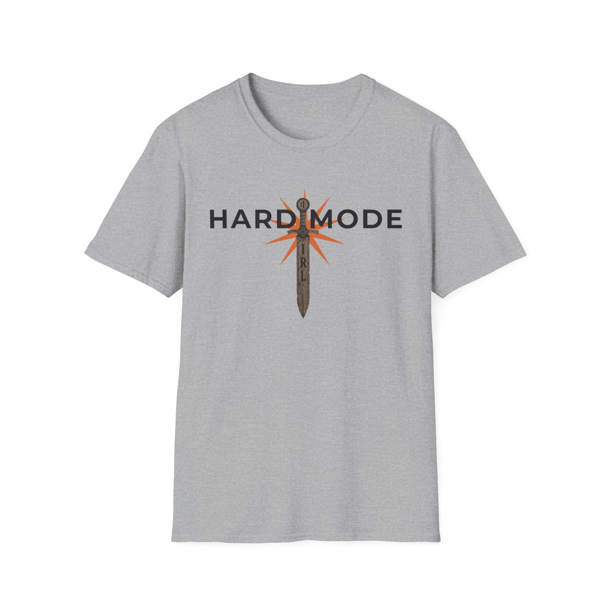 Hard Mode Sword T-Shirt — Gamer RPG Sword Logo Graphic Tee