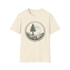 Nature Moon T-Shirt — Pine Tree Circle Graphic
