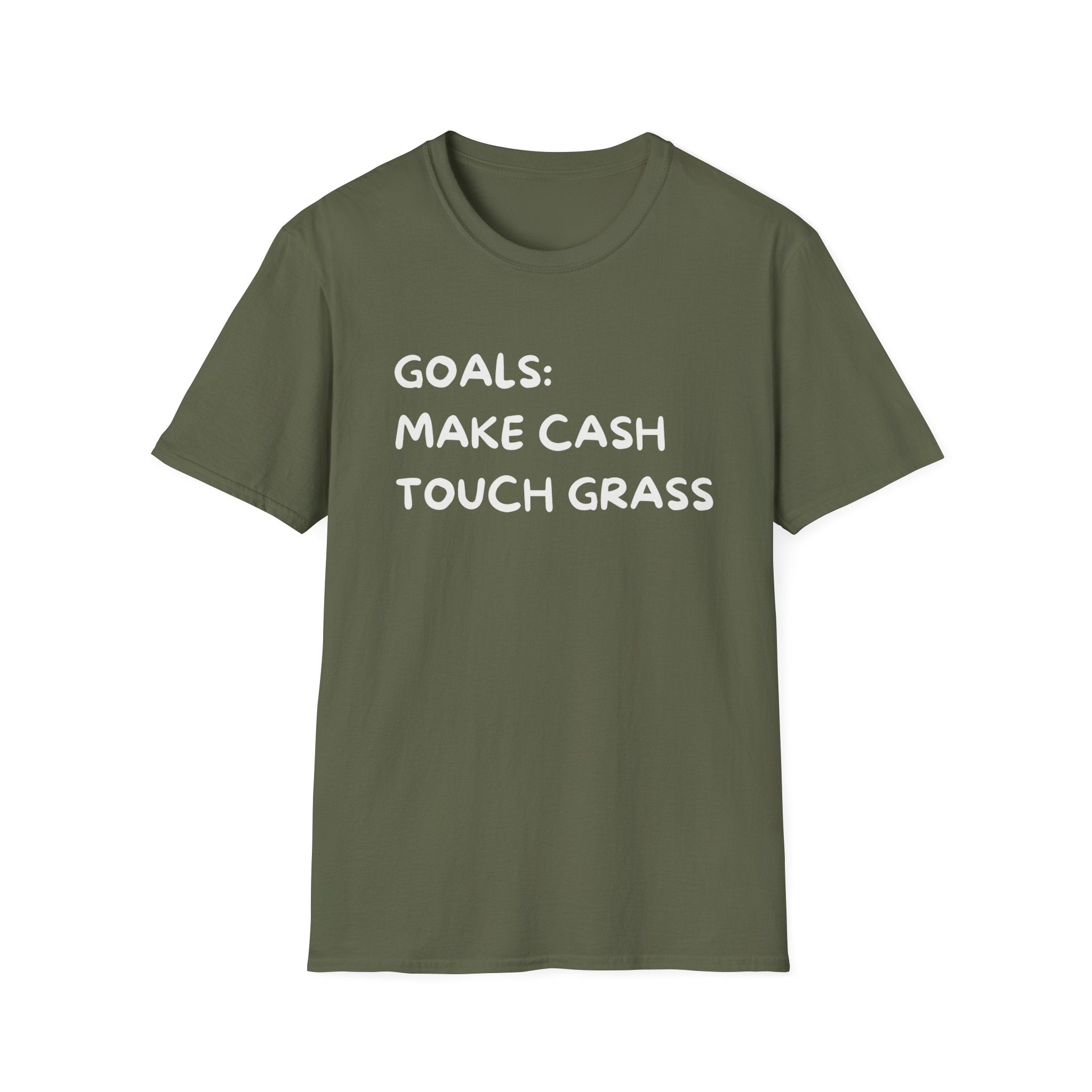 Make Cash, Touch Grass T-Shirt — Funny Goals Graphic Tee