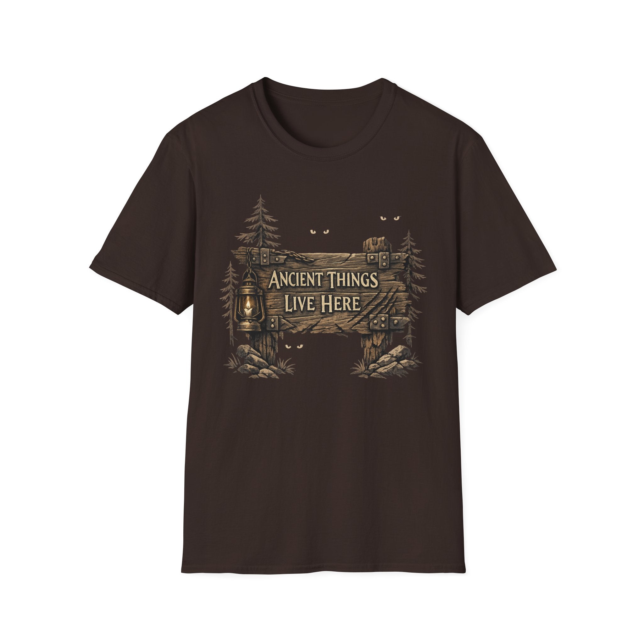 Ancient Things Live Here T-Shirt - Rustic Forest Fantasy Tee