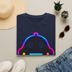 Neon Robot Tee - Retro Glowing Cute Bot Graphic T-Shirt