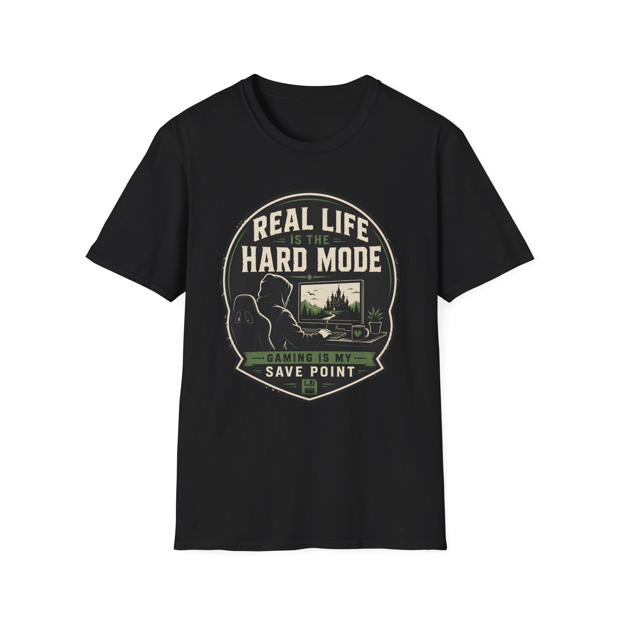 “Real Life is the Hard Mode” Retro Gamer Tee