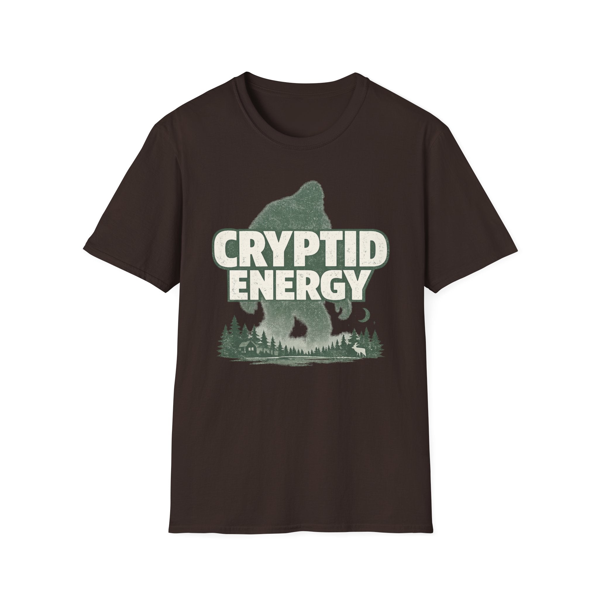 Cryptid Energy Bigfoot Forest Graphic T-Shirt