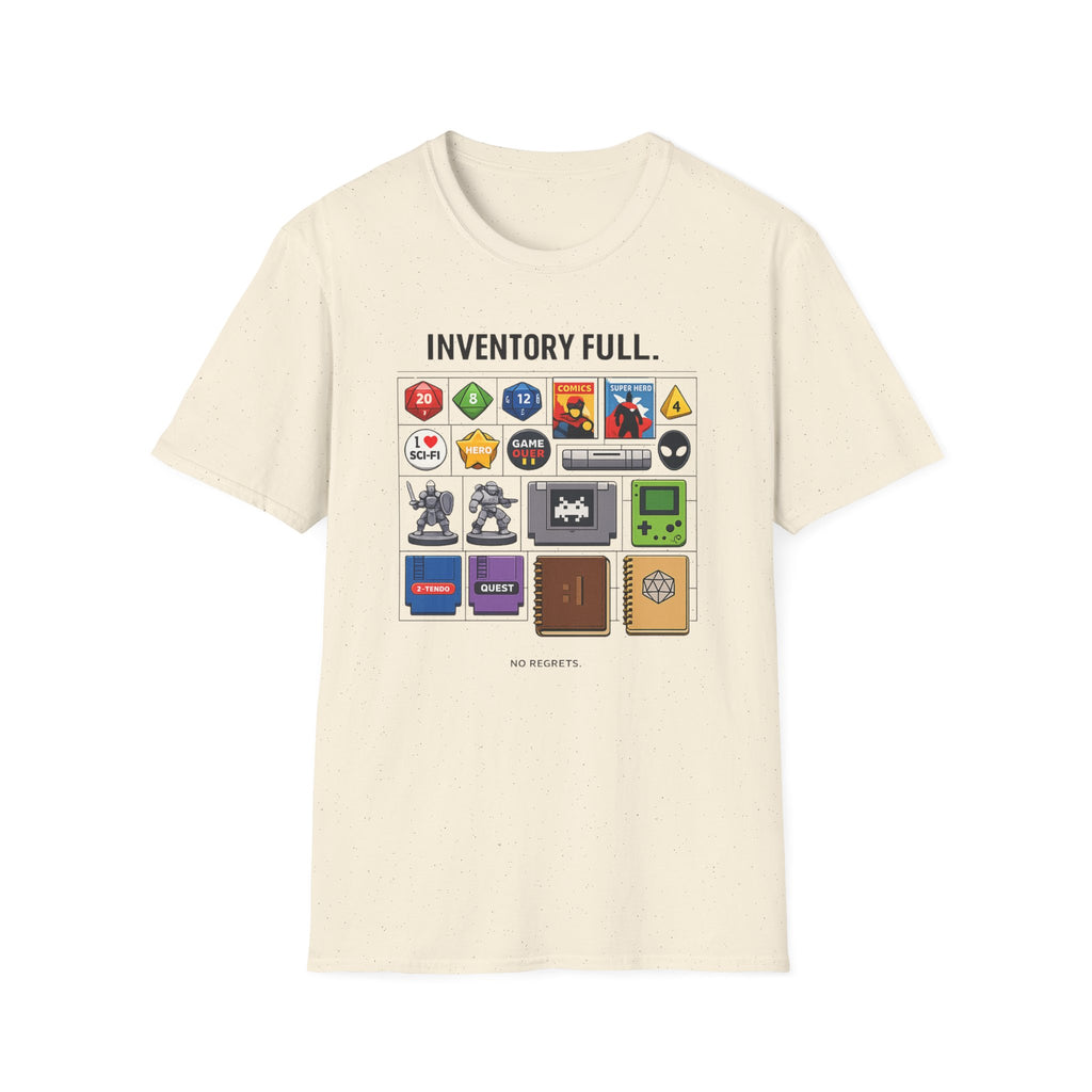 Inventory Full Gamer T-Shirt — Retro RPG & Geek Icon Graphic Tee