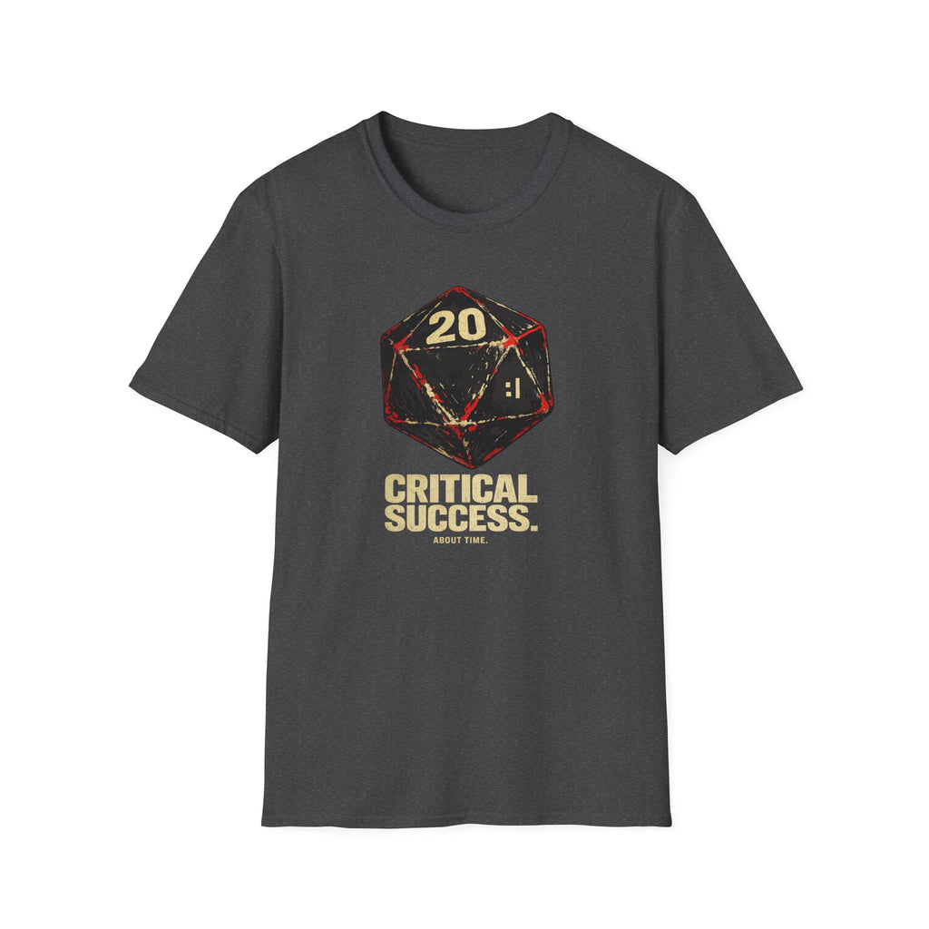 Critical Success D20 'About Time' T-Shirt - Vintage Dice RPG Tee