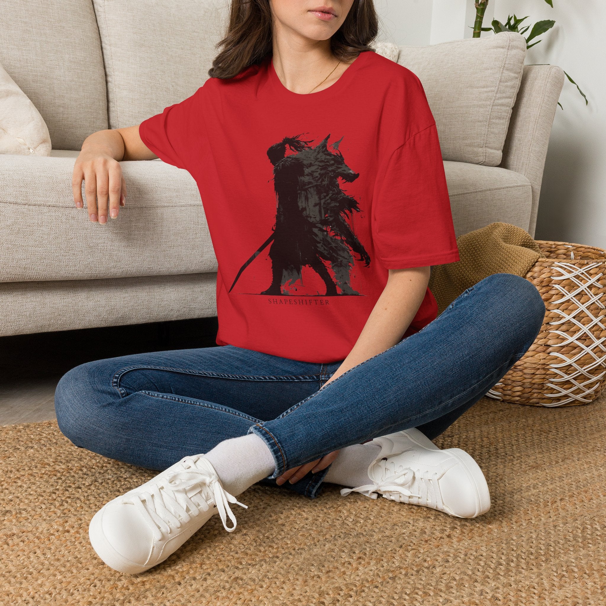Shape Shifter Silhouette T-Shirt - Dark Ink Wolf Wilderness Graphic Tee