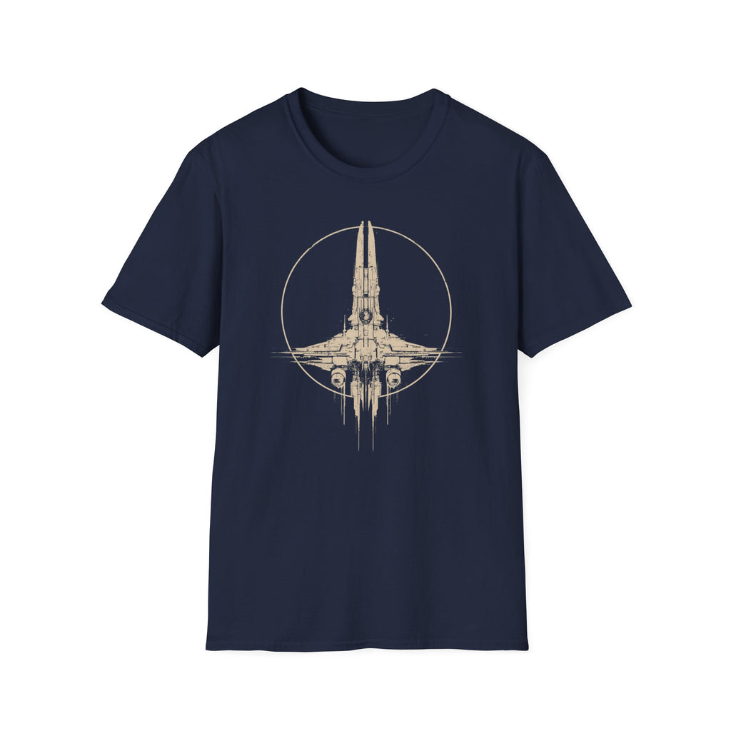 Stylized Star Fighter T-Shirt - Vintage Sci‑Fi Starship Graphic