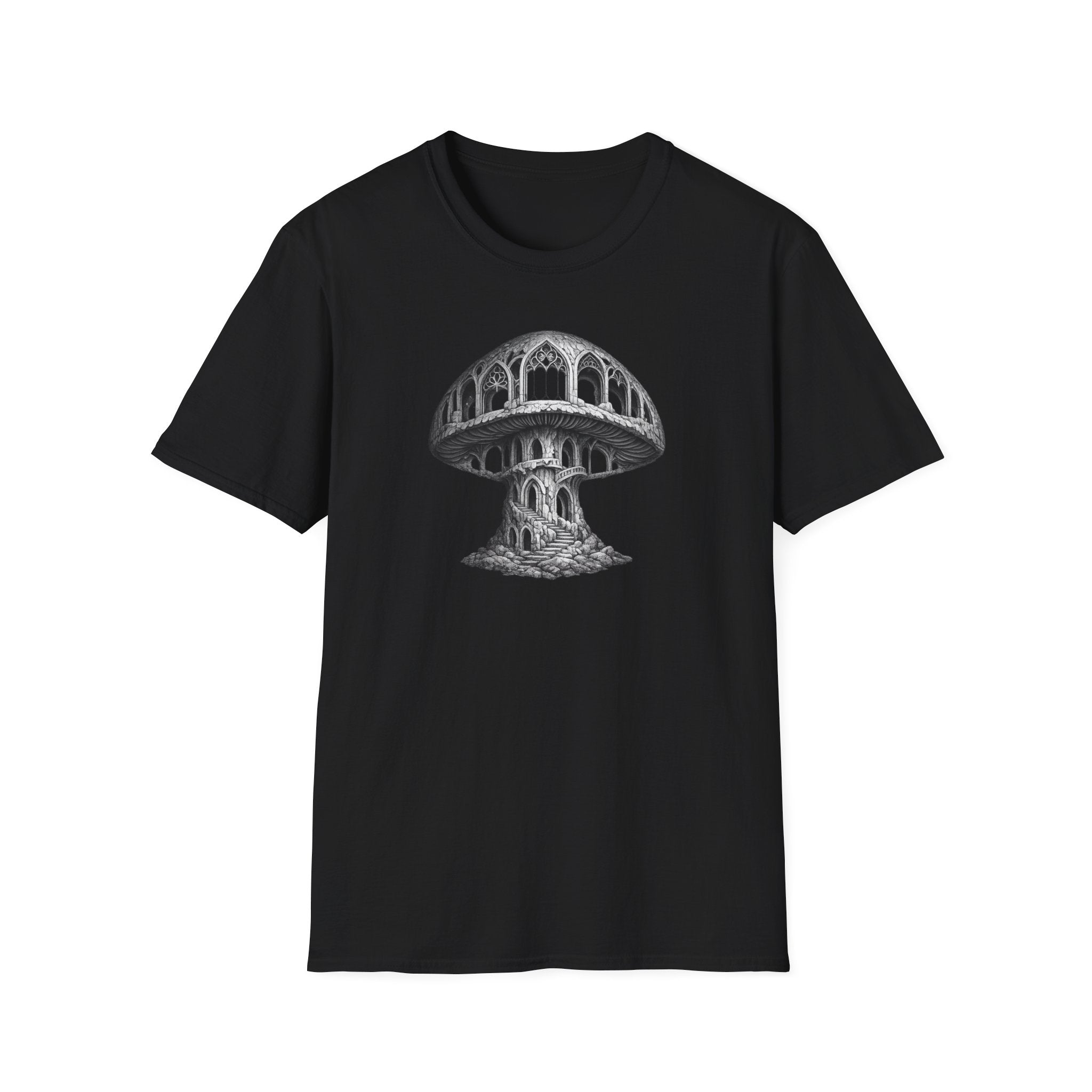 Mushroom Cathedral T‑Shirt — Mystical Fungal Fantasy Tee