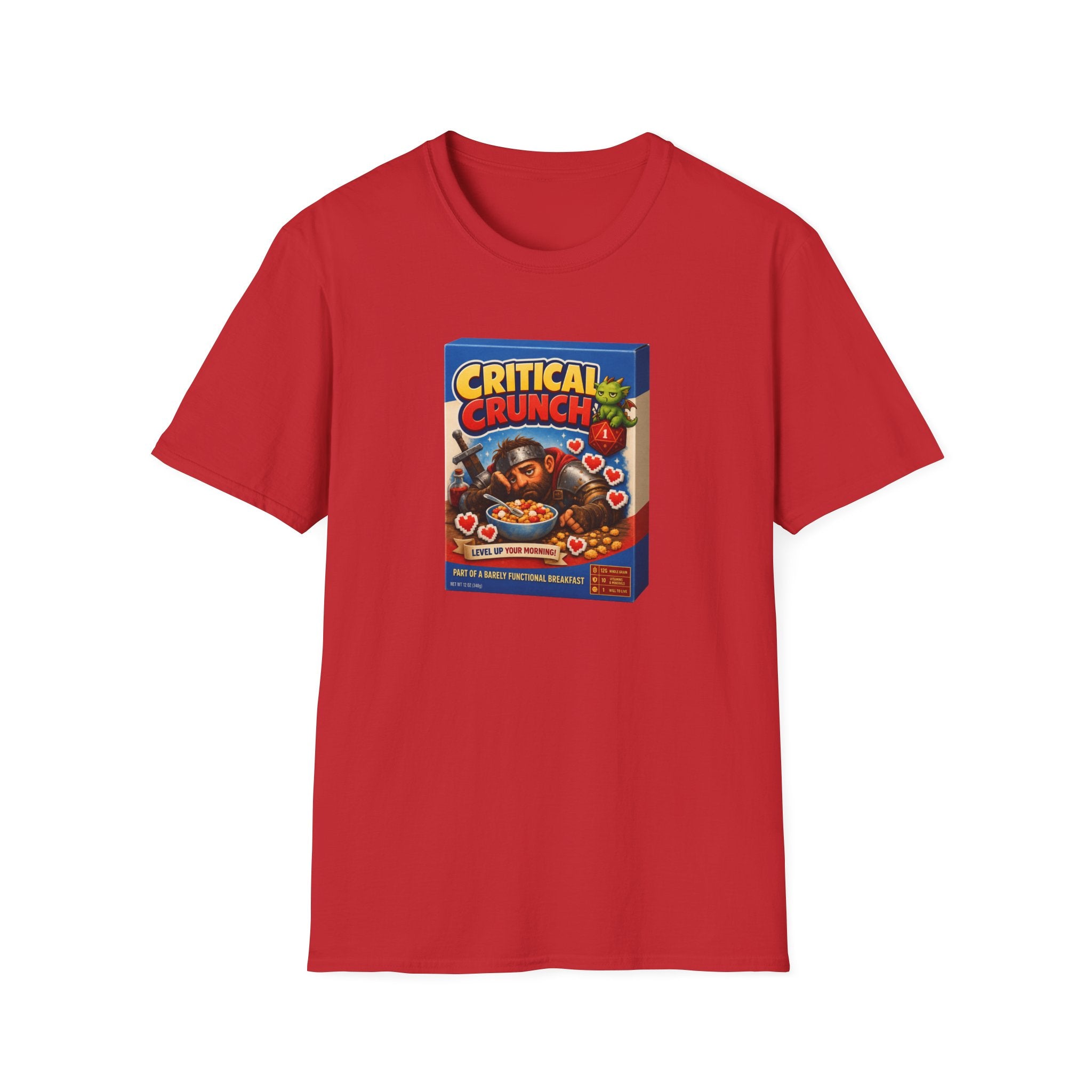 Critical Crunch Cereal T-Shirt — Retro Gaming Breakfast Tee