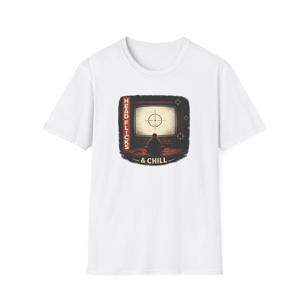 Headflicks & Chill T-Shirt  - Funny Retro TV Gamer Graphic Tee