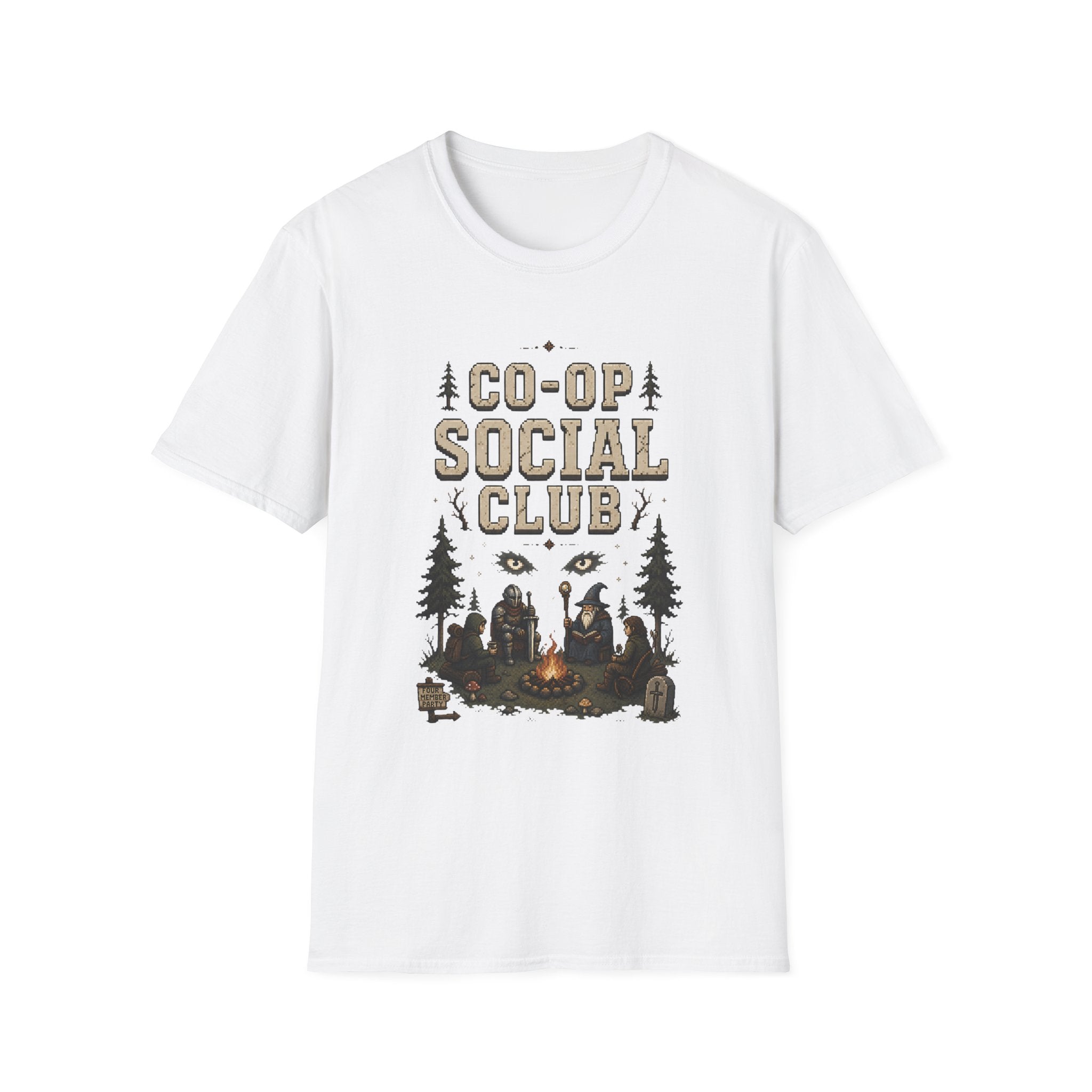 Co-Op Social Club RPG T-Shirt - Woodland Resting Pixel Graphic Tee