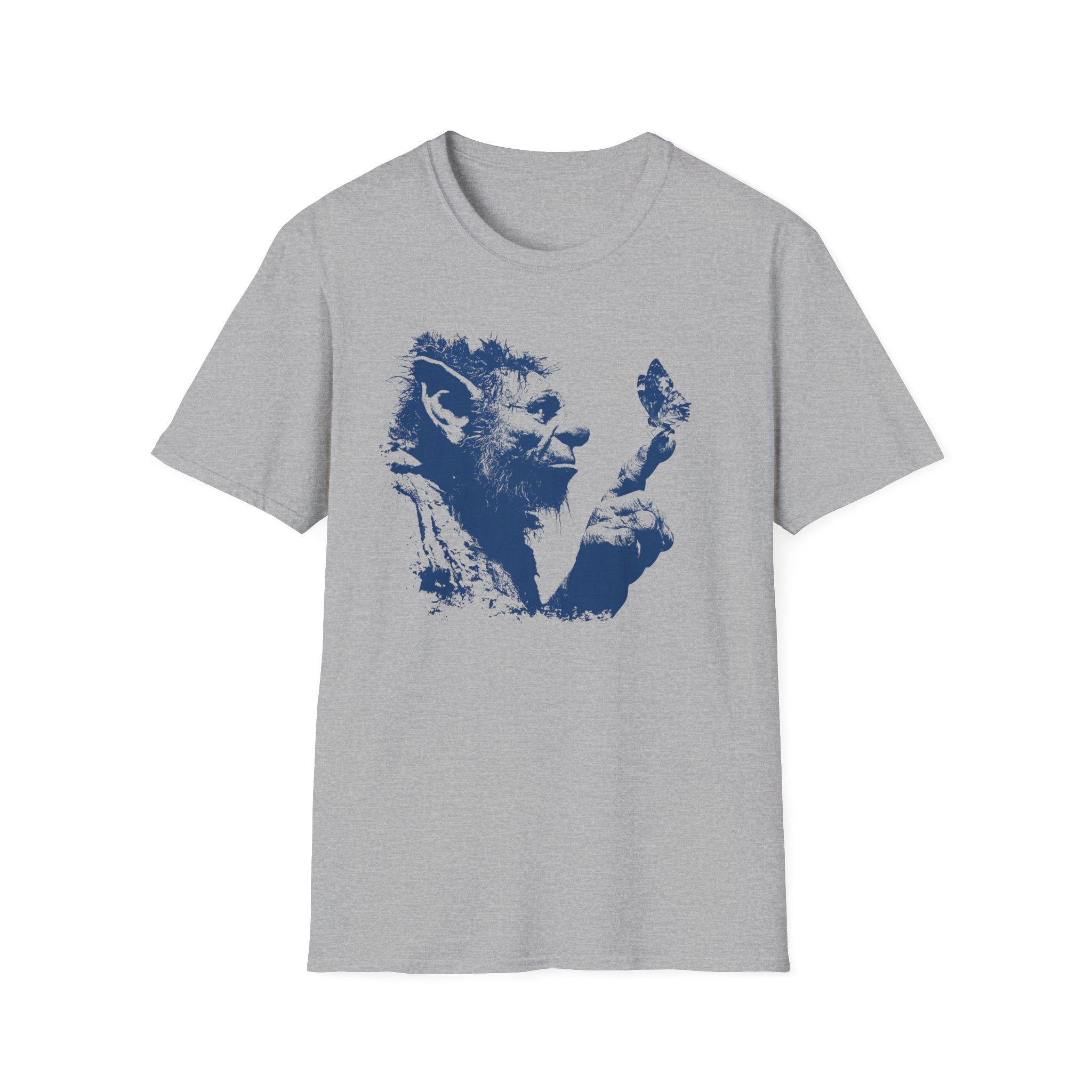 Curious Troll & Butterfly T‑Shirt - Whimsical Fantasy Graphic Tee