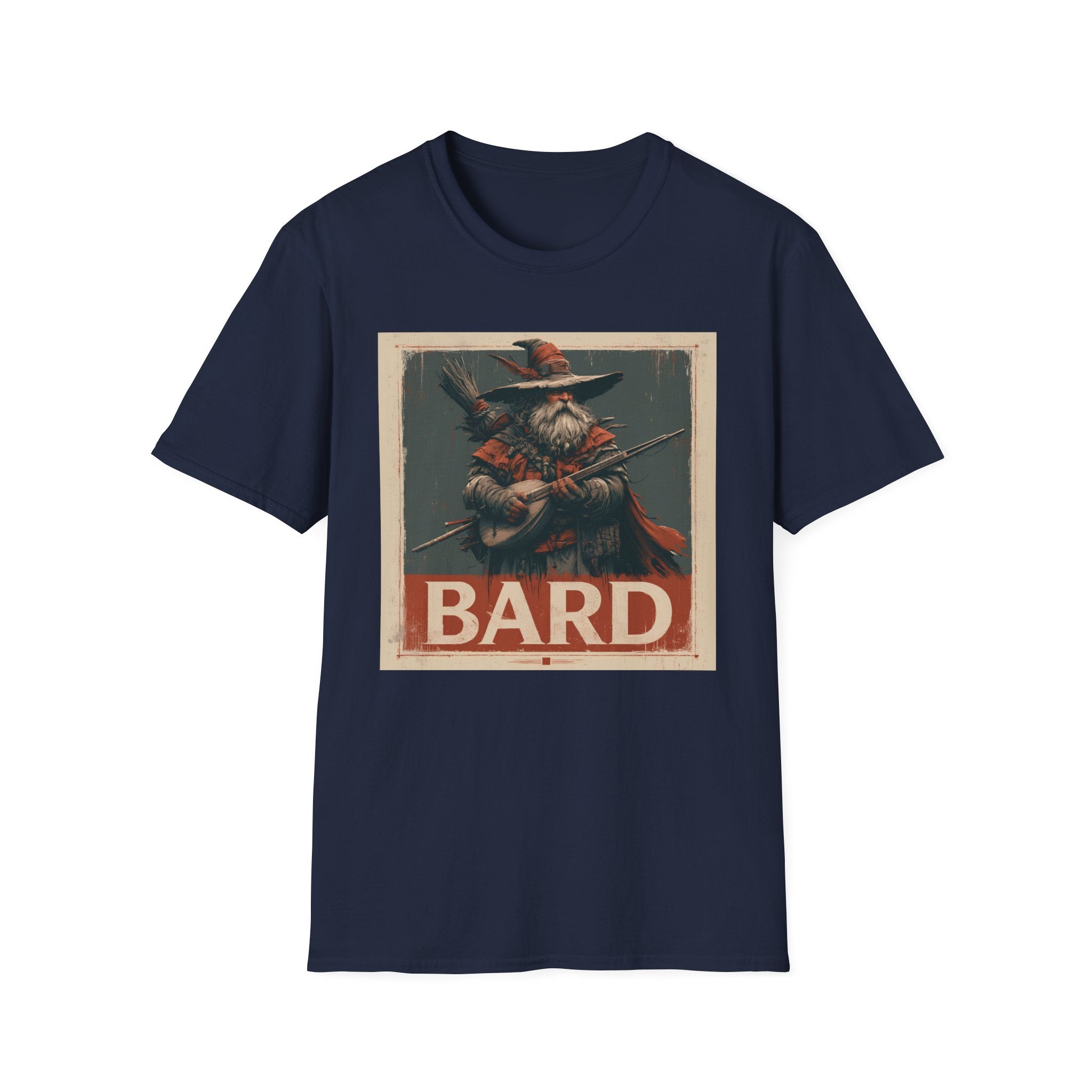 Bard Graphic T-Shirt — Vintage Fantasy Bard Design