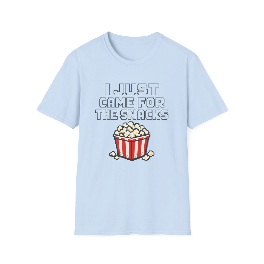 Retro Pixel "I Just Came For The Snacks" Popcorn T-Shirt