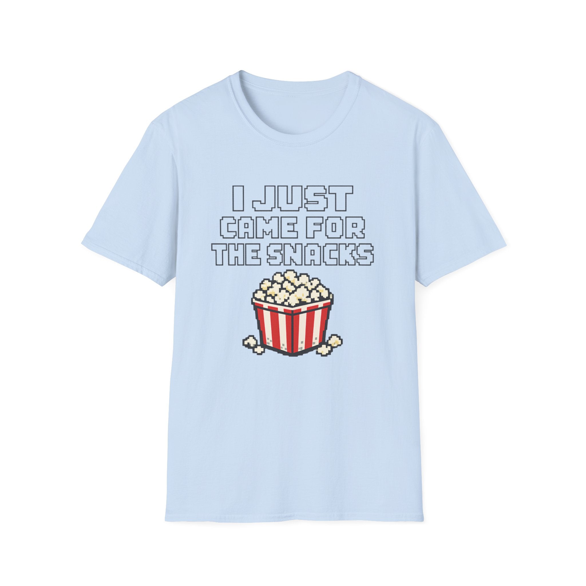 Retro Pixel "I Just Came For The Snacks" Popcorn T-Shirt