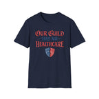 "Our Guild Has No Healthcare" Vintage Distressed Gaming T-Shirt