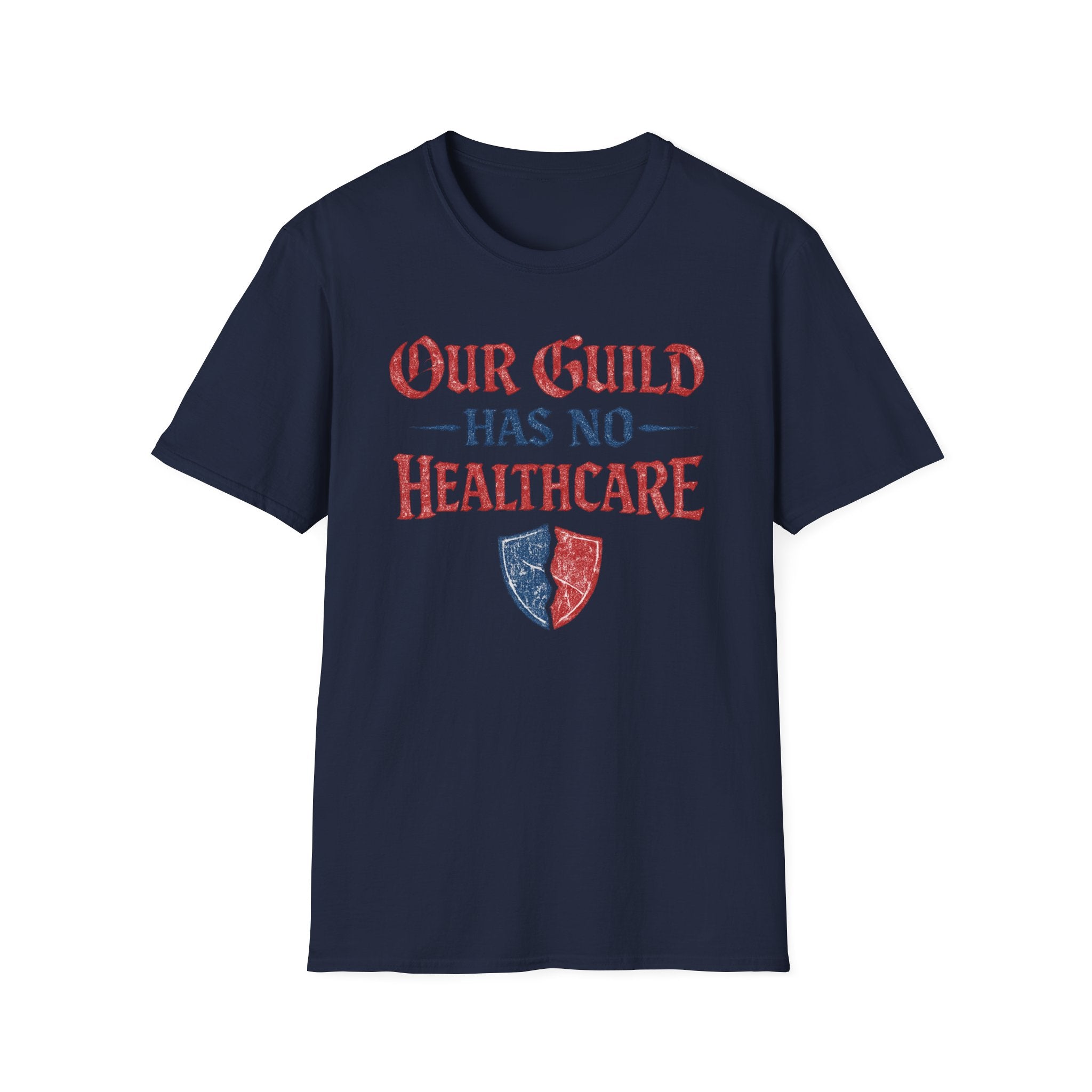 "Our Guild Has No Healthcare" Vintage Distressed Gaming T-Shirt