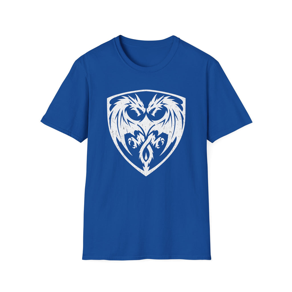 Double Dragon Shield T-Shirt - Stylized Graphic Tee