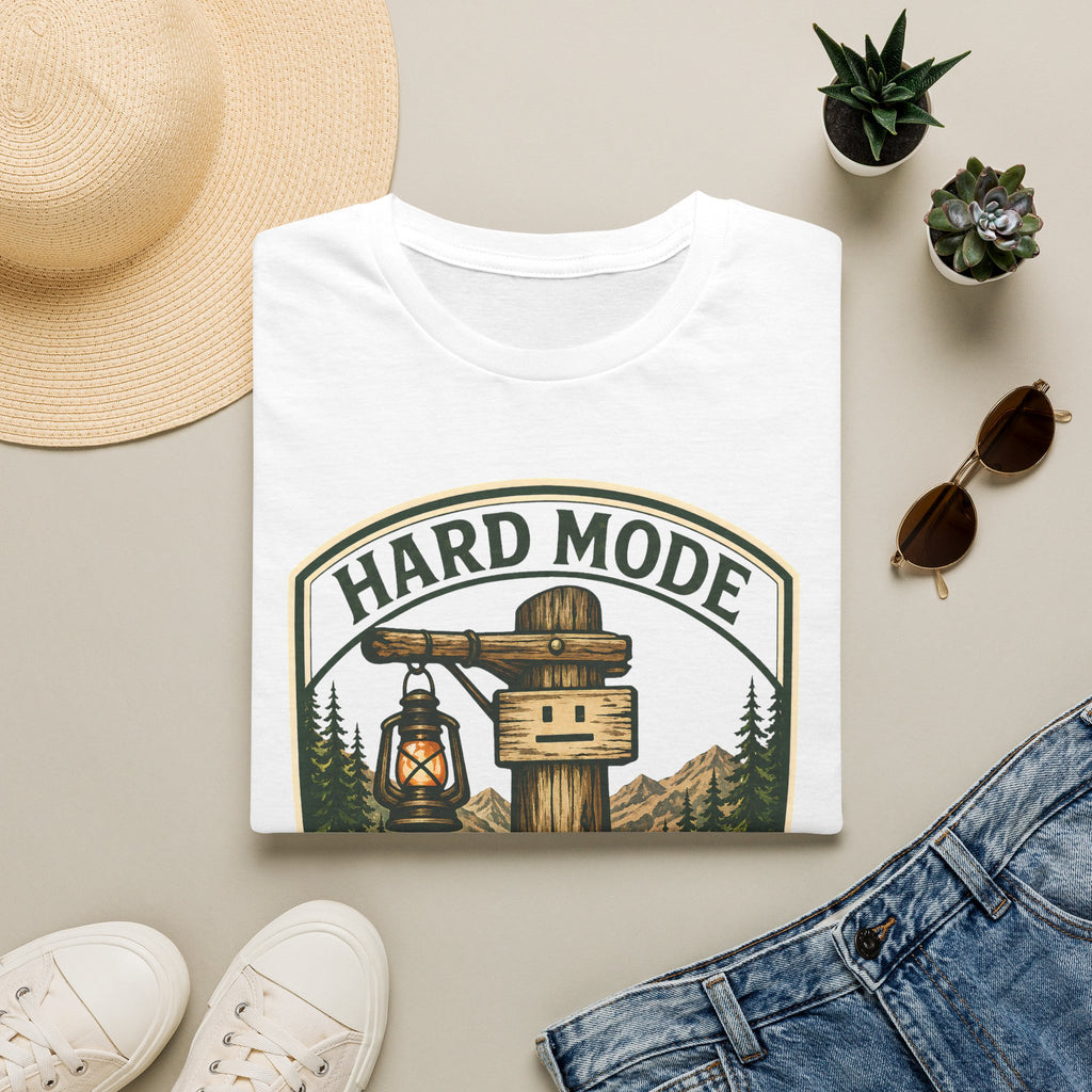 Hard Mode Trail Marker T-Shirt - Lantern Sign Graphic Tee