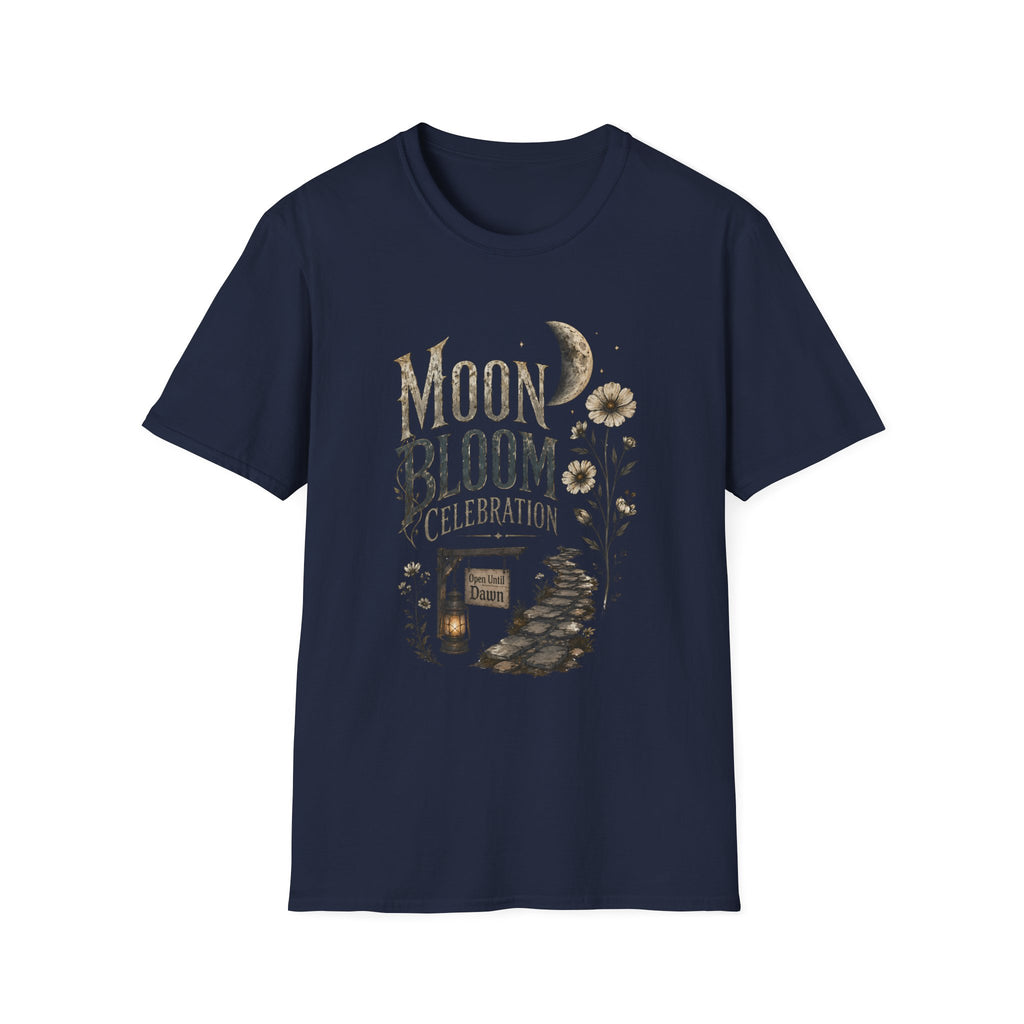 Moon Bloom Celebration T-Shirt - Celestial Floral Tee