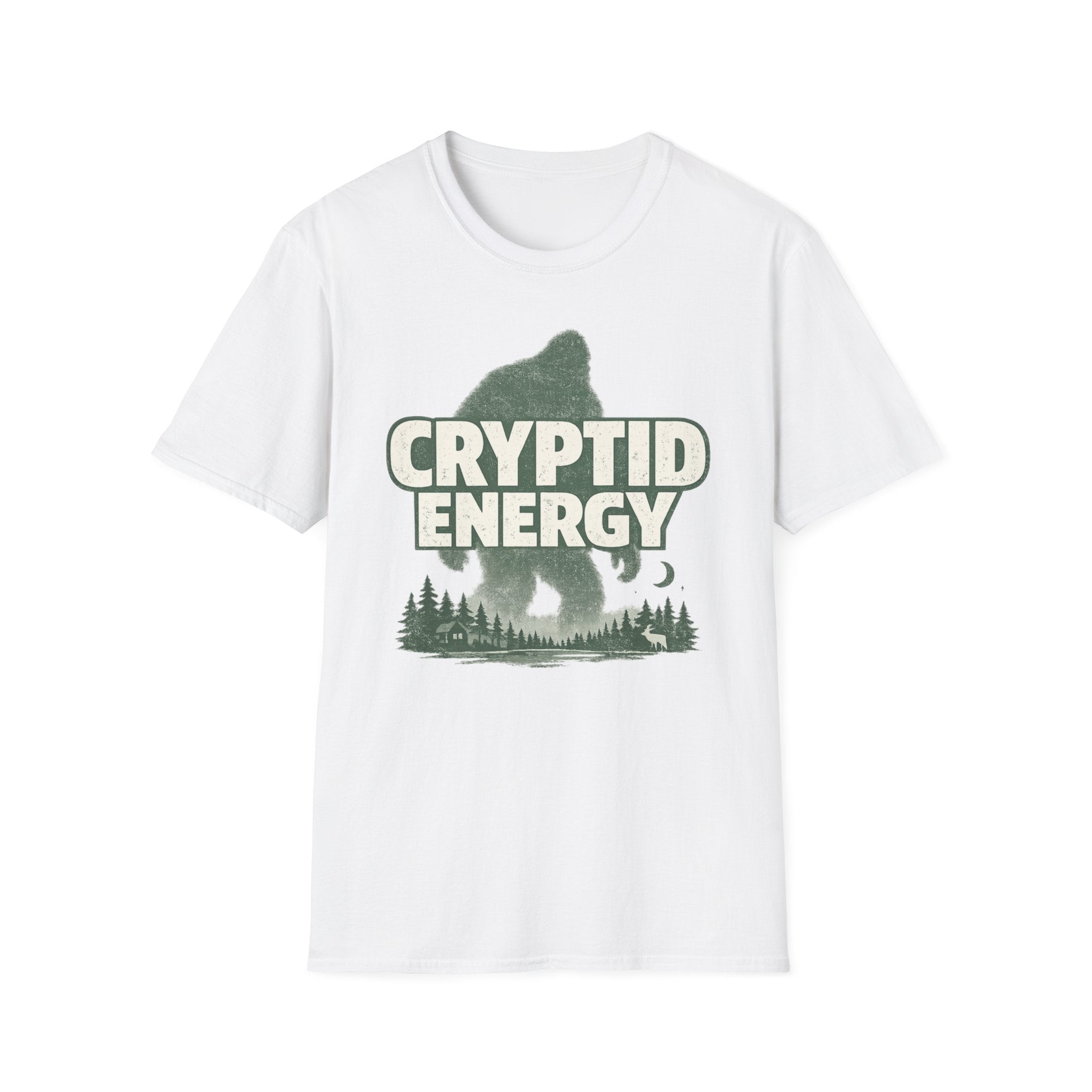 Cryptid Energy Bigfoot Forest Graphic T-Shirt