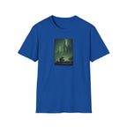 'Maintenance' Mode Retro Futuristic - Gardener Cityscape T-Shirt