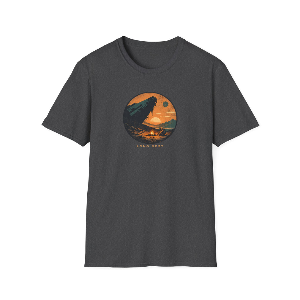 Long Rest (Sci-Fi) T-Shirt - Sunset Camping Graphic