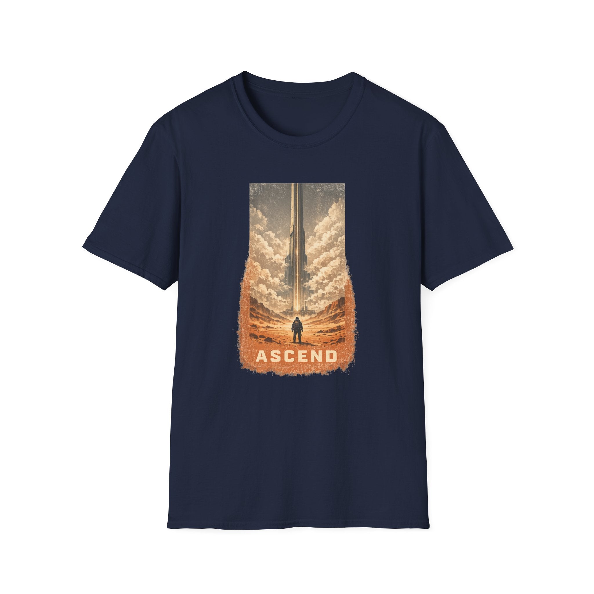 Ascend Sci-Fi T‑Shirt — Vintage Space Launch Graphic
