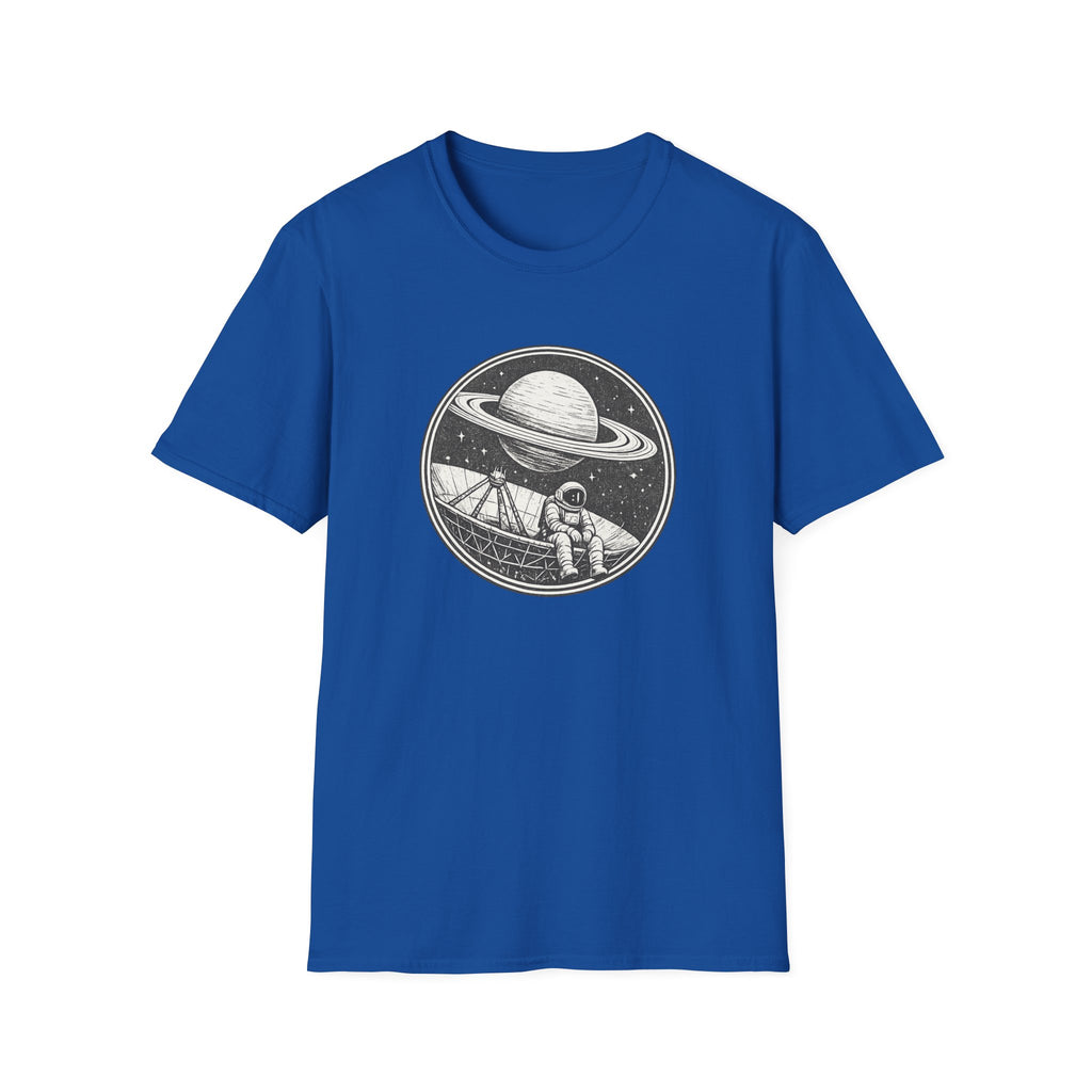 Lonely Astronaut & Saturn Graphic T-Shirt - Vintage Space Explorer Tee