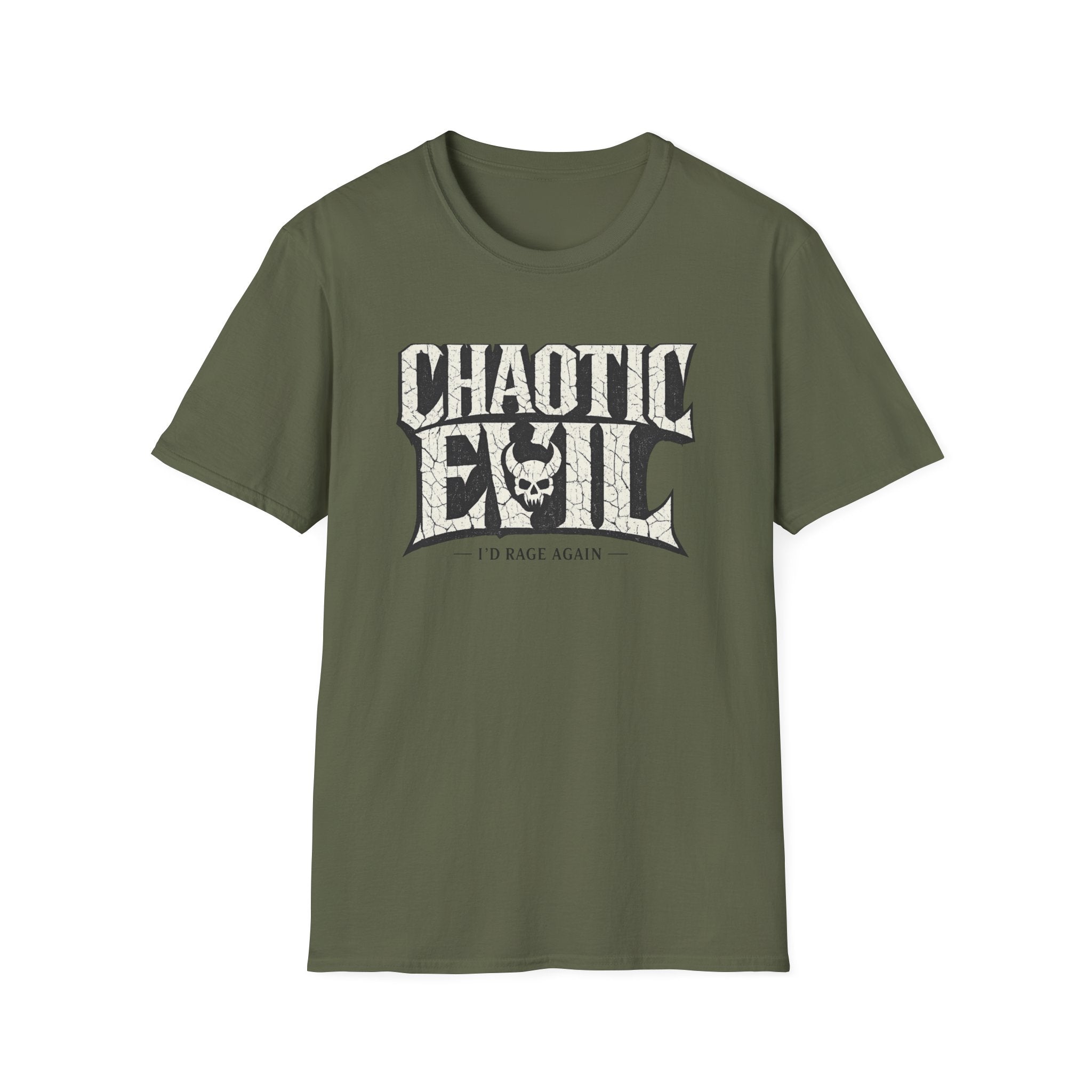Chaotic Evil Skull T-Shirt - D&D Inspired Gothic Roleplay Tee