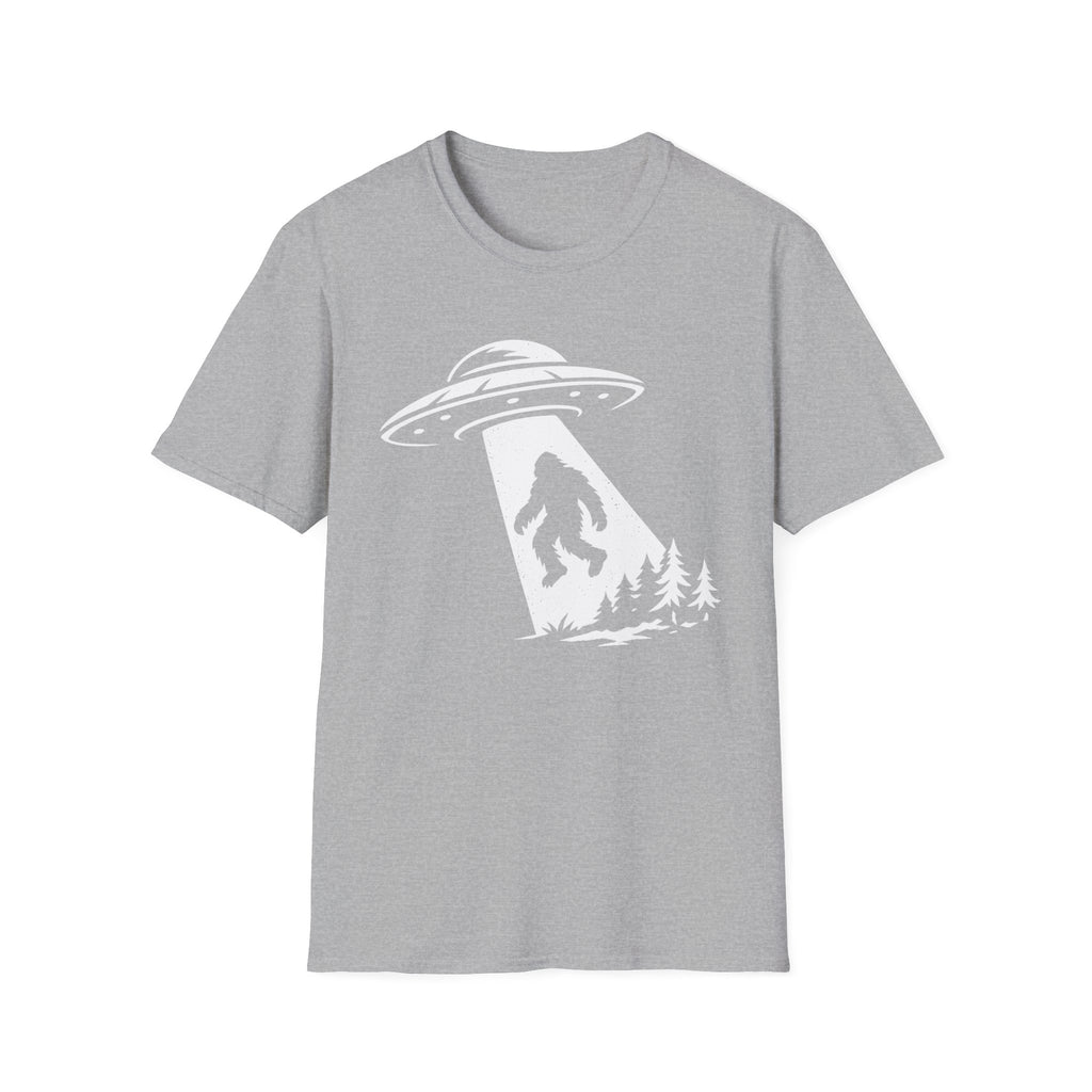 Bigfoot Abduction T-Shirt - Sasquatch UFO Beam Graphic Tee