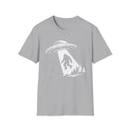 Bigfoot Abduction T-Shirt - Sasquatch UFO Beam Graphic Tee