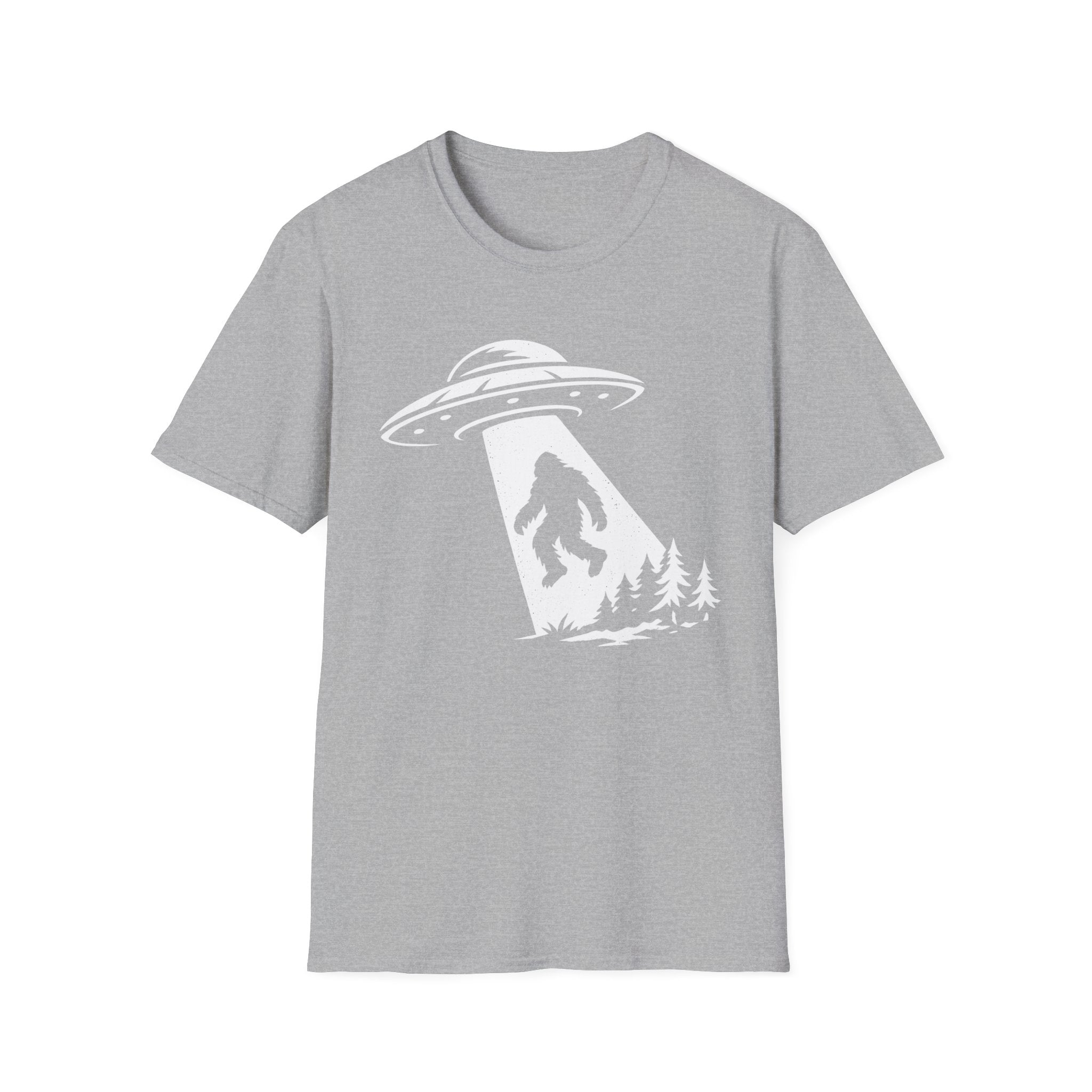Bigfoot Abduction T-Shirt - Sasquatch UFO Beam Graphic Tee