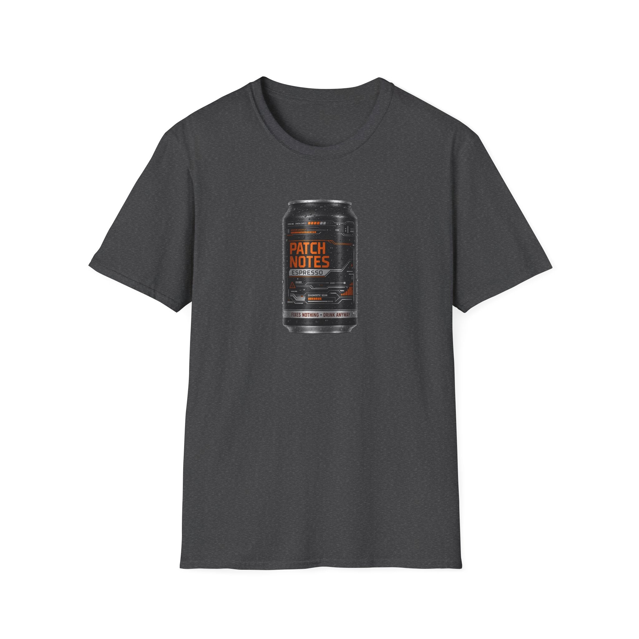 Patch Notes Espresso T-Shirt — Gamer Coffee Can Tee