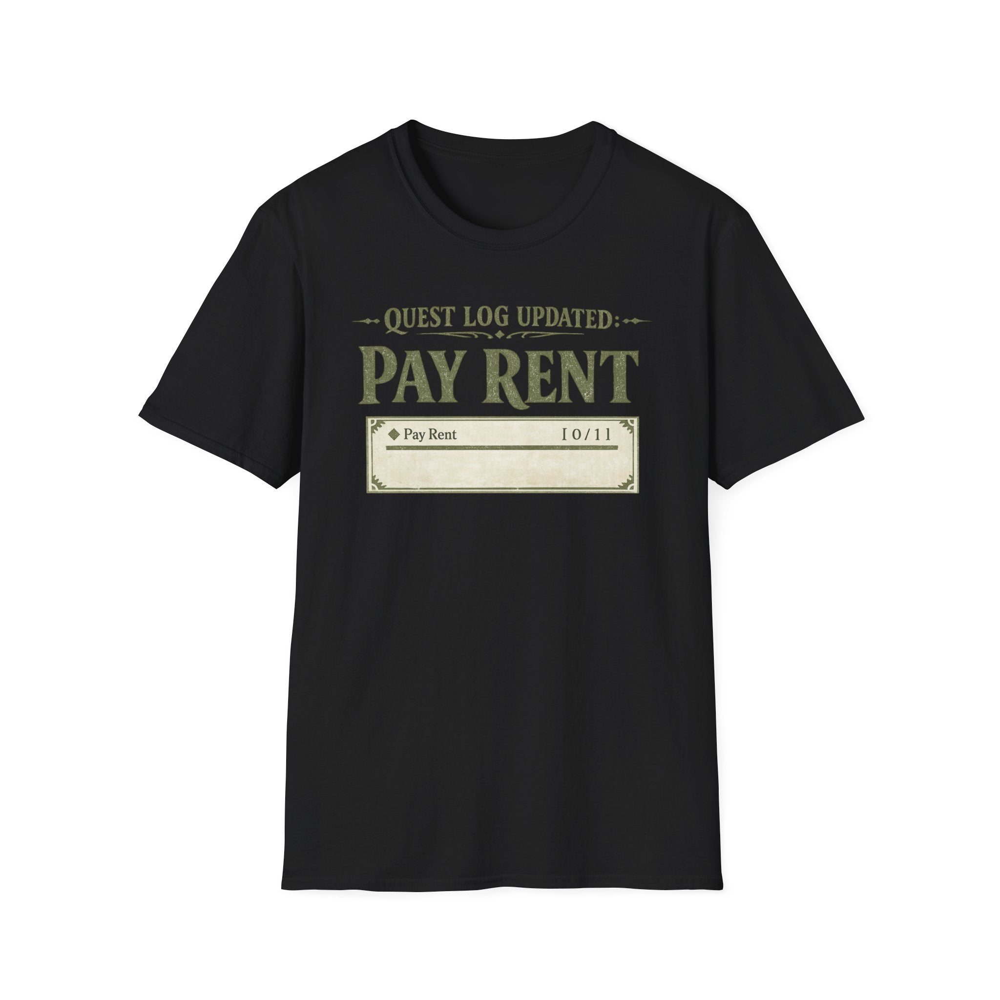 "Quest Log Updated: Pay Rent" Gaming T-Shirt