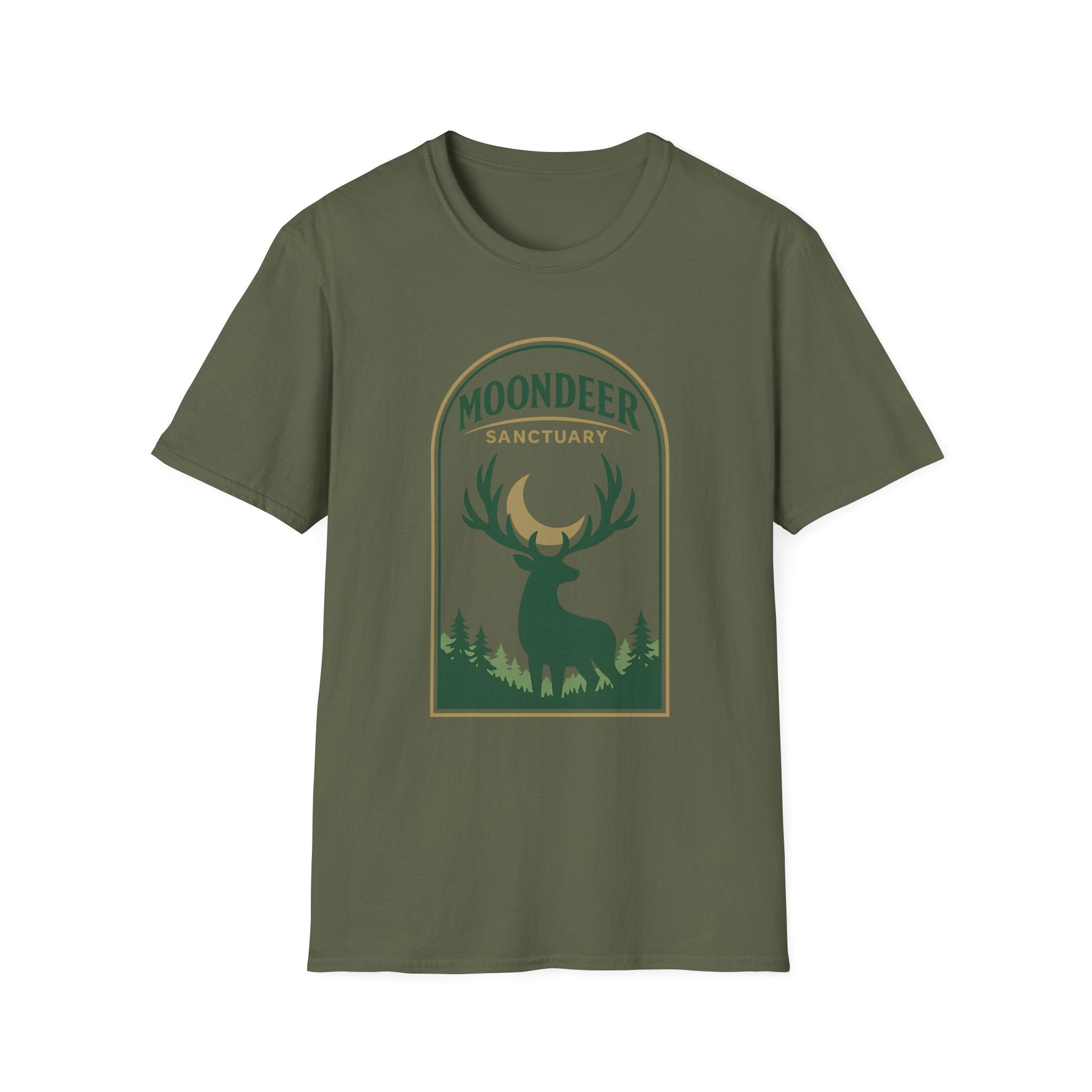 Moondeer Sanctuary T-Shirt - Nature Deer Graphic Tee