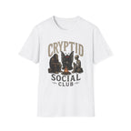 Cryptid Social Club T-Shirt - Bigfoot, Mothman & Alien Retro Graphic Tee